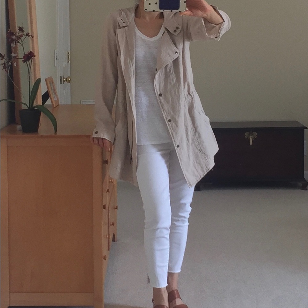 NWOT Michael Stars Linen Hooded Jacket Coat XS - Picture 2 of 16